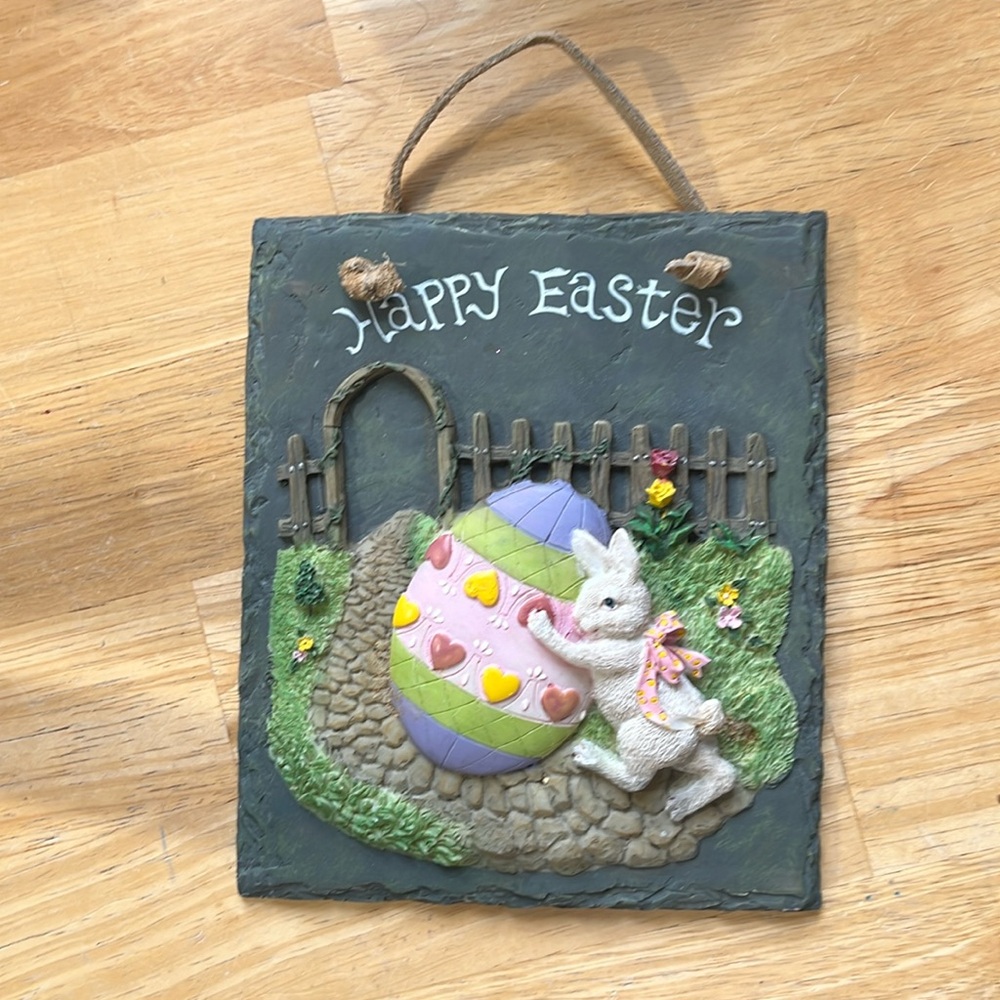 Antique Happy Easter Slate Decor Sign - Dainty/Sweet